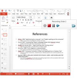 AudioNote Screenshot showing toolbar over PowerPoint