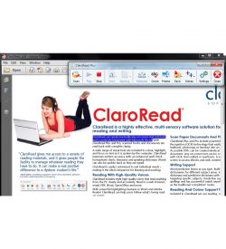 ClaroRead Plus Screenshot of Toolbar and a PDF