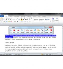 ClaroRead Standard Highlighting inside a Microsoft Word Document