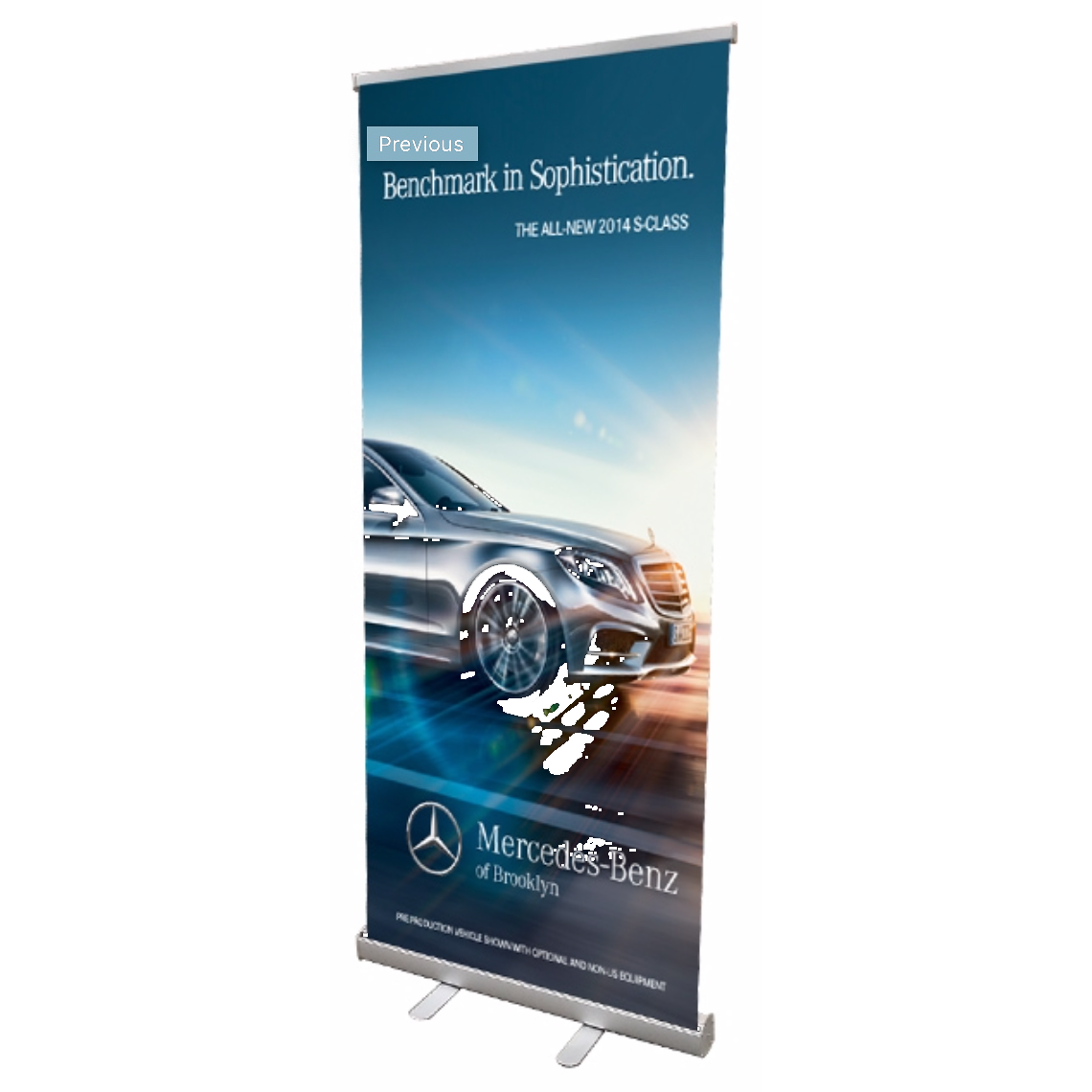 33x78 Retractable Roll Up Banner Stand with Print Included for Trade Shows 